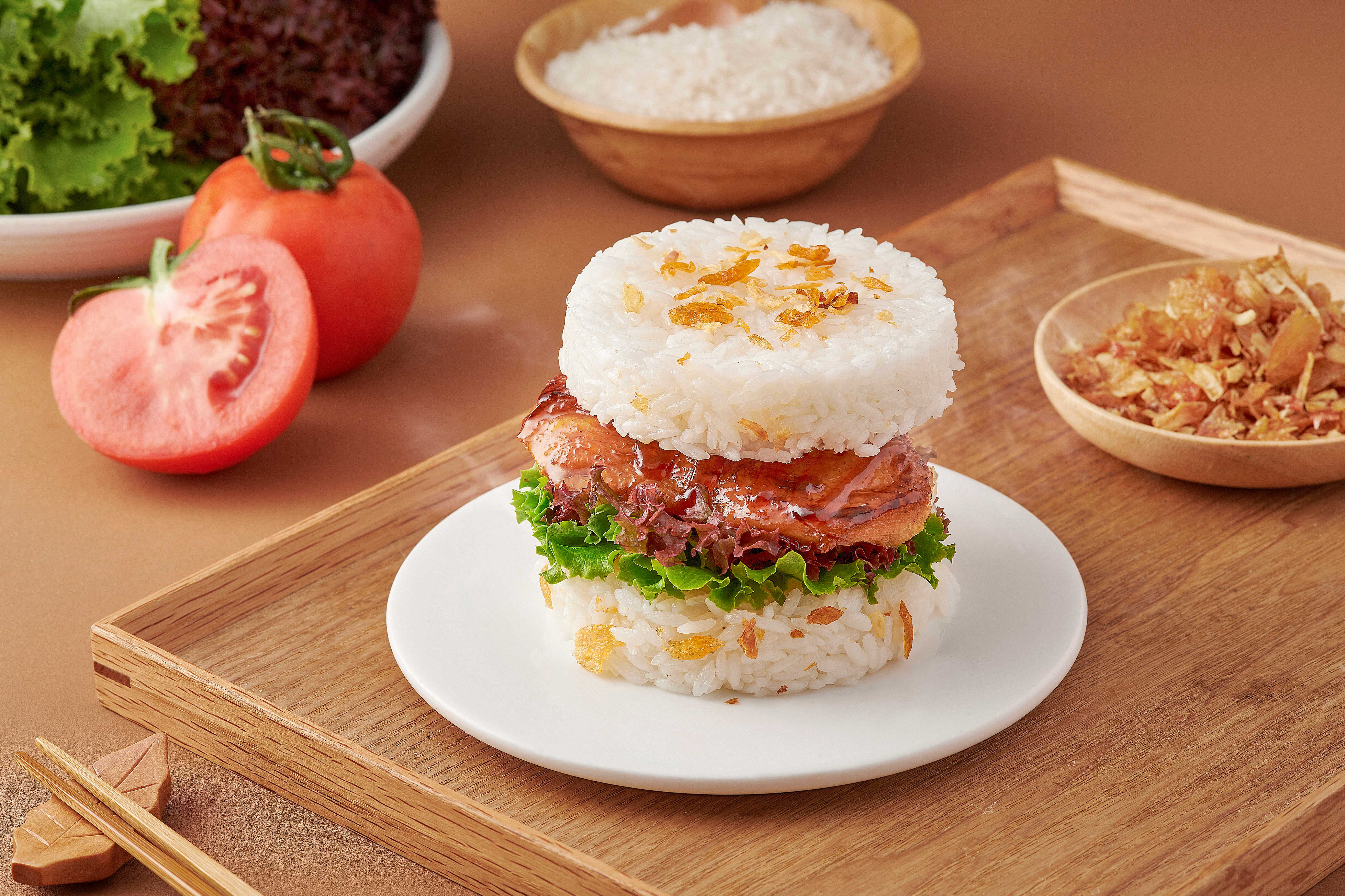 蔥酥照燒味雞排米漢堡